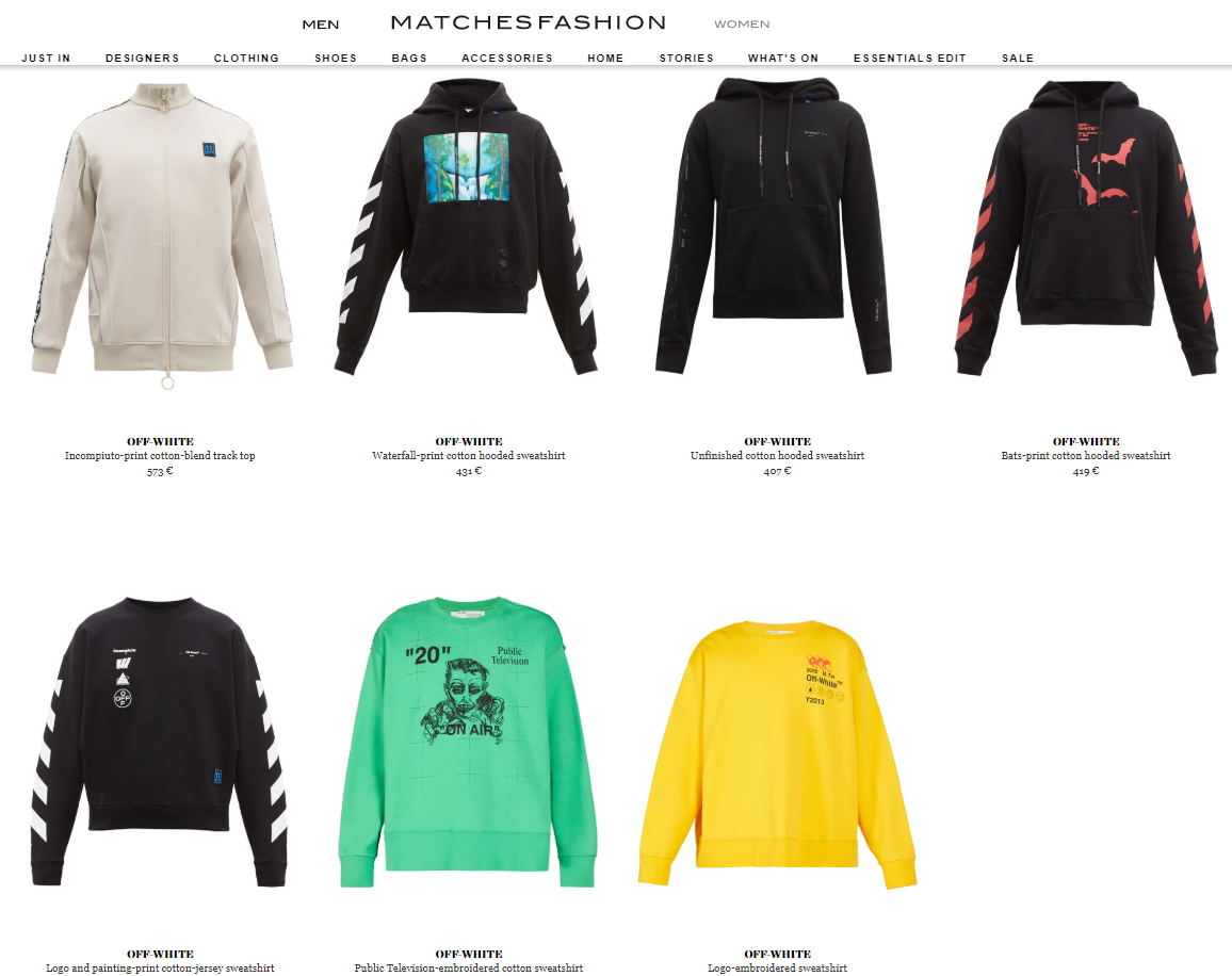 Off-White 正規通販 matchesfashion 画像