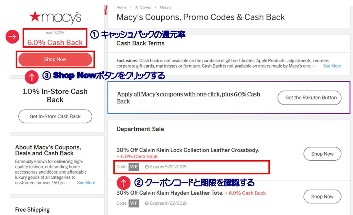 ebates 楽天 キャッシュバック 使い方 画像